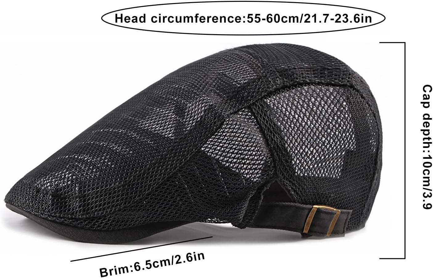 Men's Mesh Cap Breathable Summer Newsboy Hat Adjustable Beret Ivy Cap Irish Cabbie Driving Hunting Hats