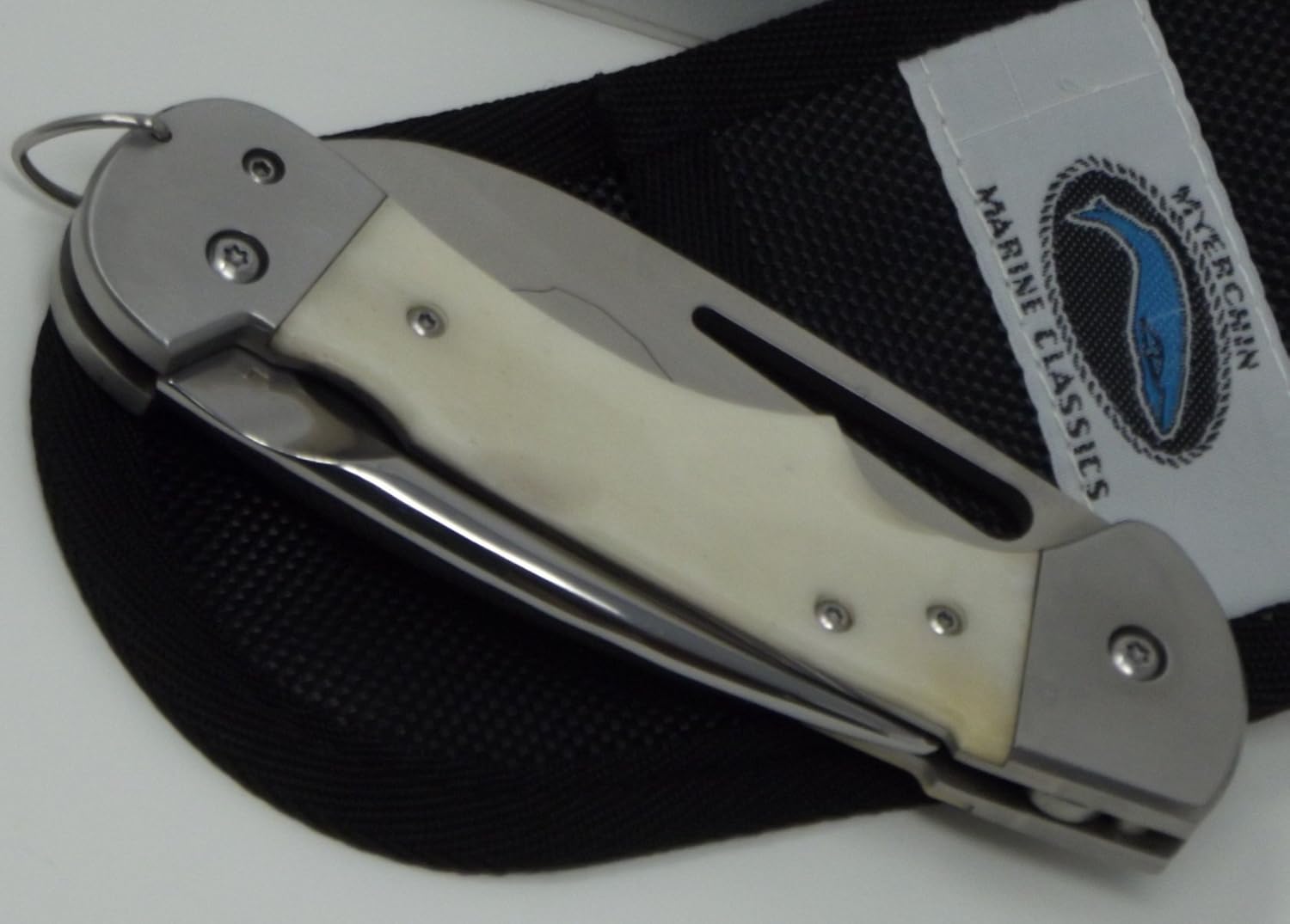 Myerchin Knives Tested at Sea Professional Captain's Knife Engravable Natural Bone Handle Knife & Rigging Spike AF300