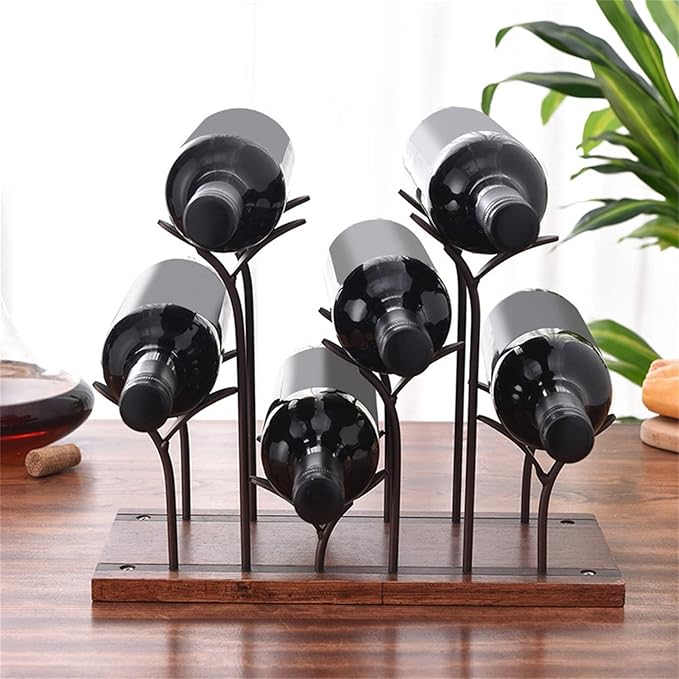 Estante para Botellas GLOGLOW de 6 Unidades, Hierro, Bronce, para Encimera miniatura 5
