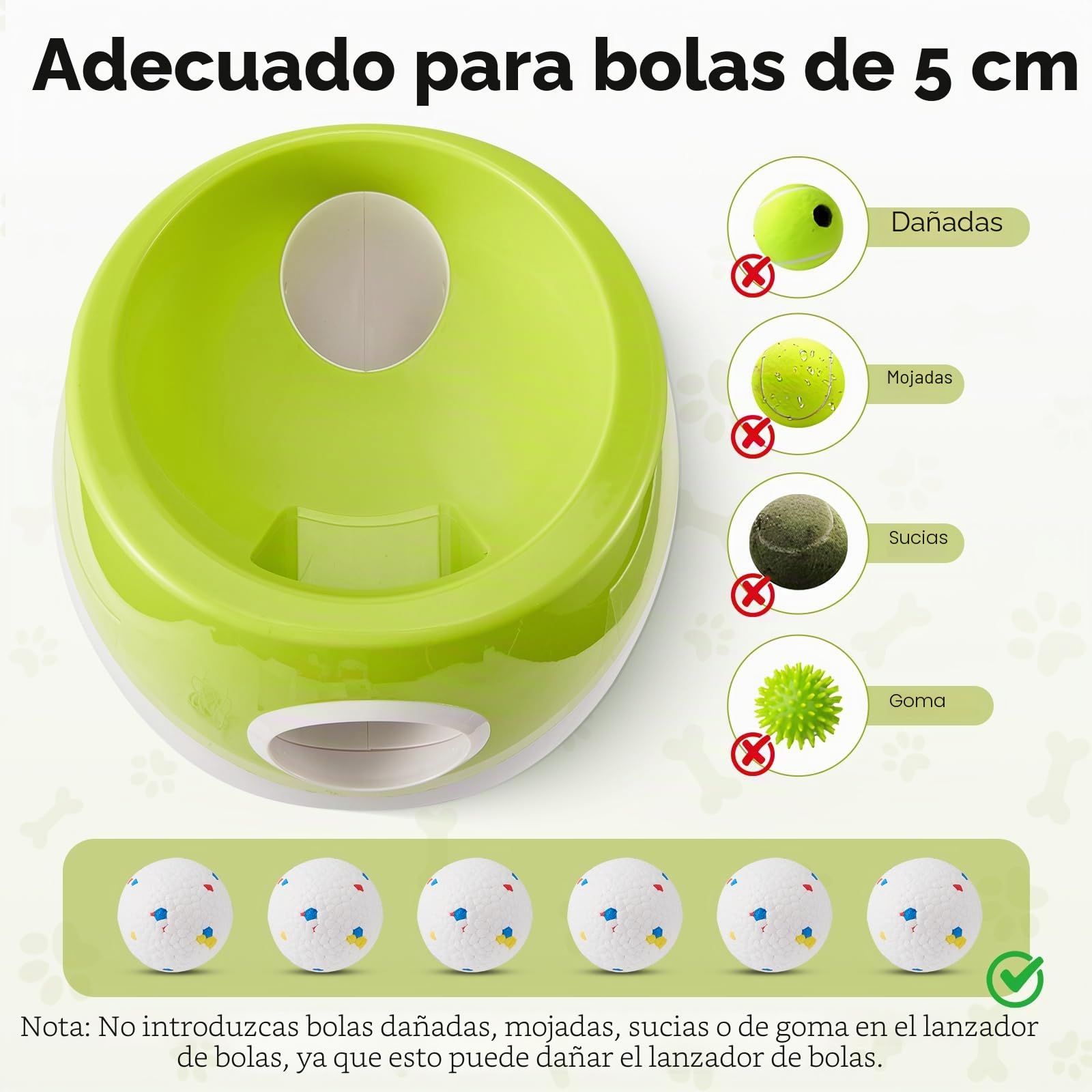 Dispara pelotas para perros, lanza bolas para perros automática, bola interactiva con 6 mini de tenis, lanzador de pelotas de tenis, distancias ajustables 3/6/9 m para pequeñas y medianas