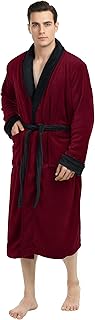NY Threads Mens Robe, Luxury Plush Fleece Mens Bathrobe, Spa Bath Robe for Men OEKO-TEX STANDARD 100