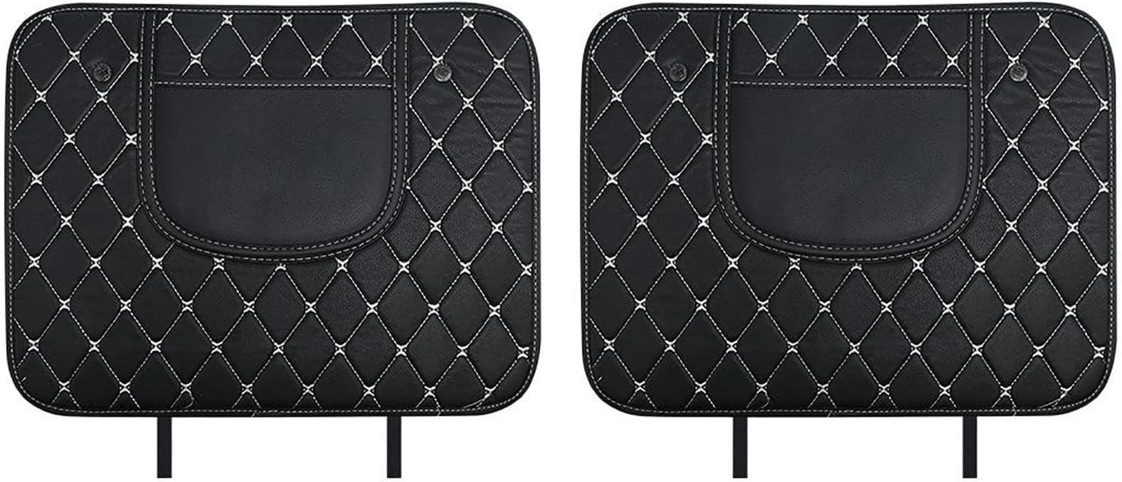 RITTLX 2 PCS Car Kick Mats for GMC Hummer EV SUV 2023-2025 2026+, Car Backrest Anti-Kick, Leather Rear Seat Back Protectors Kick with Storage Bag,A