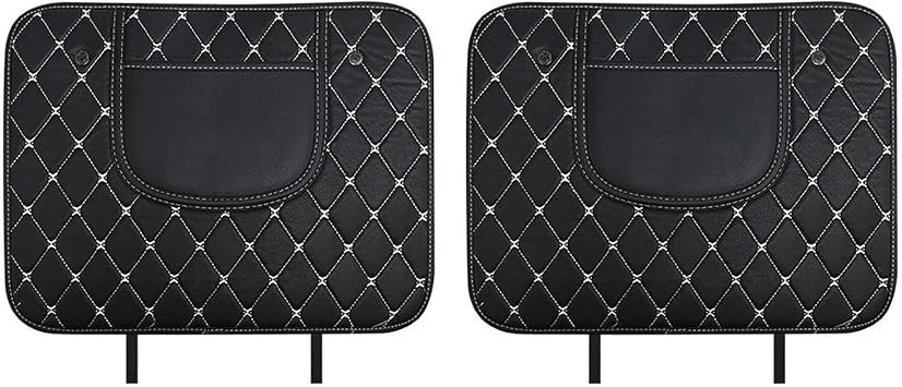 2 PCS Car Kick Mats for Fiat 500/500C/500E/Abarth 500 2007-2022+, Car Backrest Anti-Kick, Leather Rear Seat Back Protectors Kick with Storage Bag,A