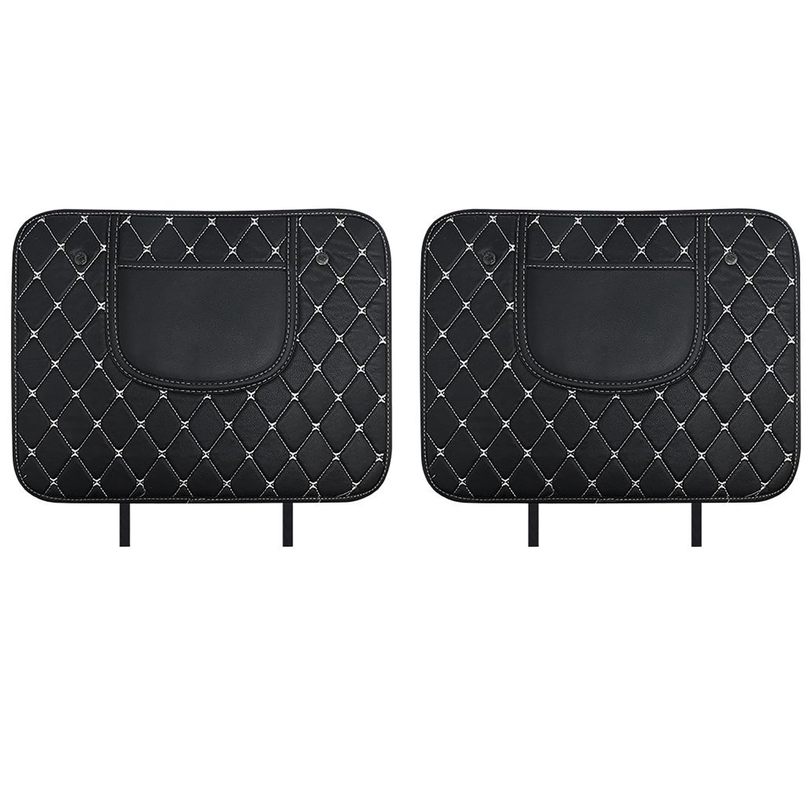 2 PCS Car Kick Mats for Renault Duster Dokker 2015-2024 2025+, Car Backrest Anti-Kick, Leather Rear Seat Back Protectors Kick with Storage Bag,A