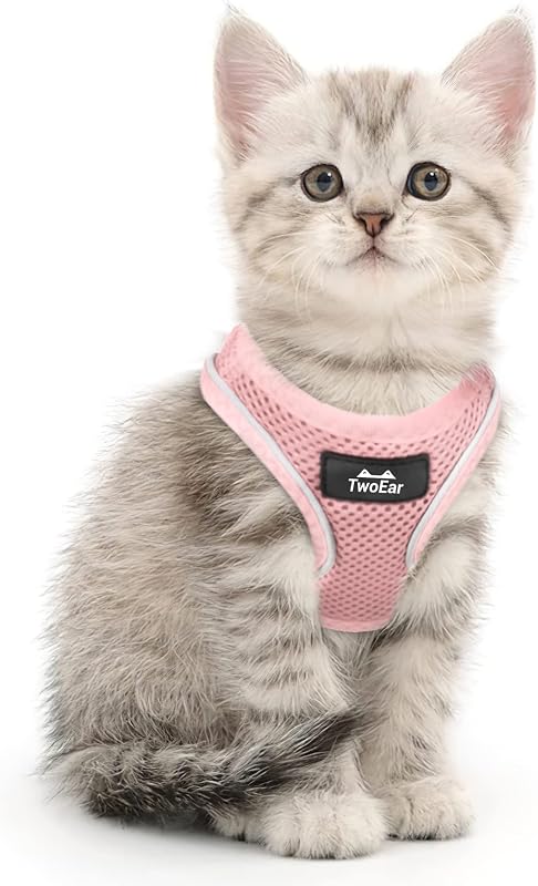 Peitoral com Guia para Gatos TwoEar em Malha Respirável com Faixas Refletivas – Pequeno