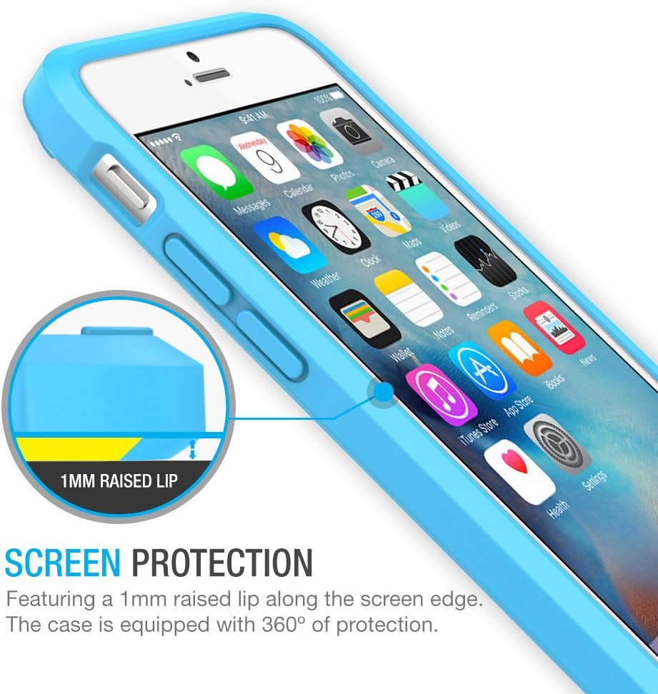 Trianium iPhone 6S Case, [Clear Cushion] Premium Clear Hard Back Panel + TPU Bumper for Apple iPhone 6 (2014) / iPhone 6s (2015) - Shock Absorbing + Scratch Resistant Frame Cover Case-Moonstone Blue