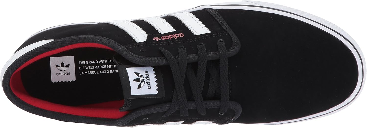 adidas Originals Men's Seeley Running Shoe, Black/White/Scarlet, 5.5 M US