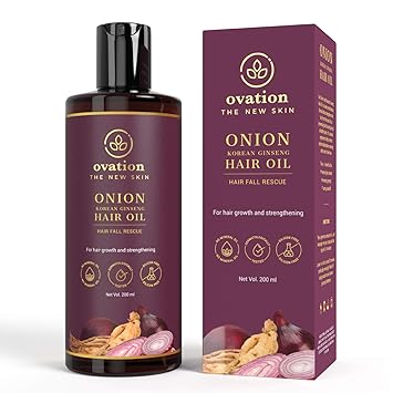 OVATION Onion Korean Ginseng Hair Oil No Silicone Mineral Oil Gluten | 200 ml.