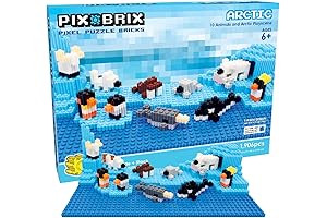 Pixel Art Puzzle Bricks: Create North Circle Scenes with Arctic Animal Puzzles, 1,906 Pieces