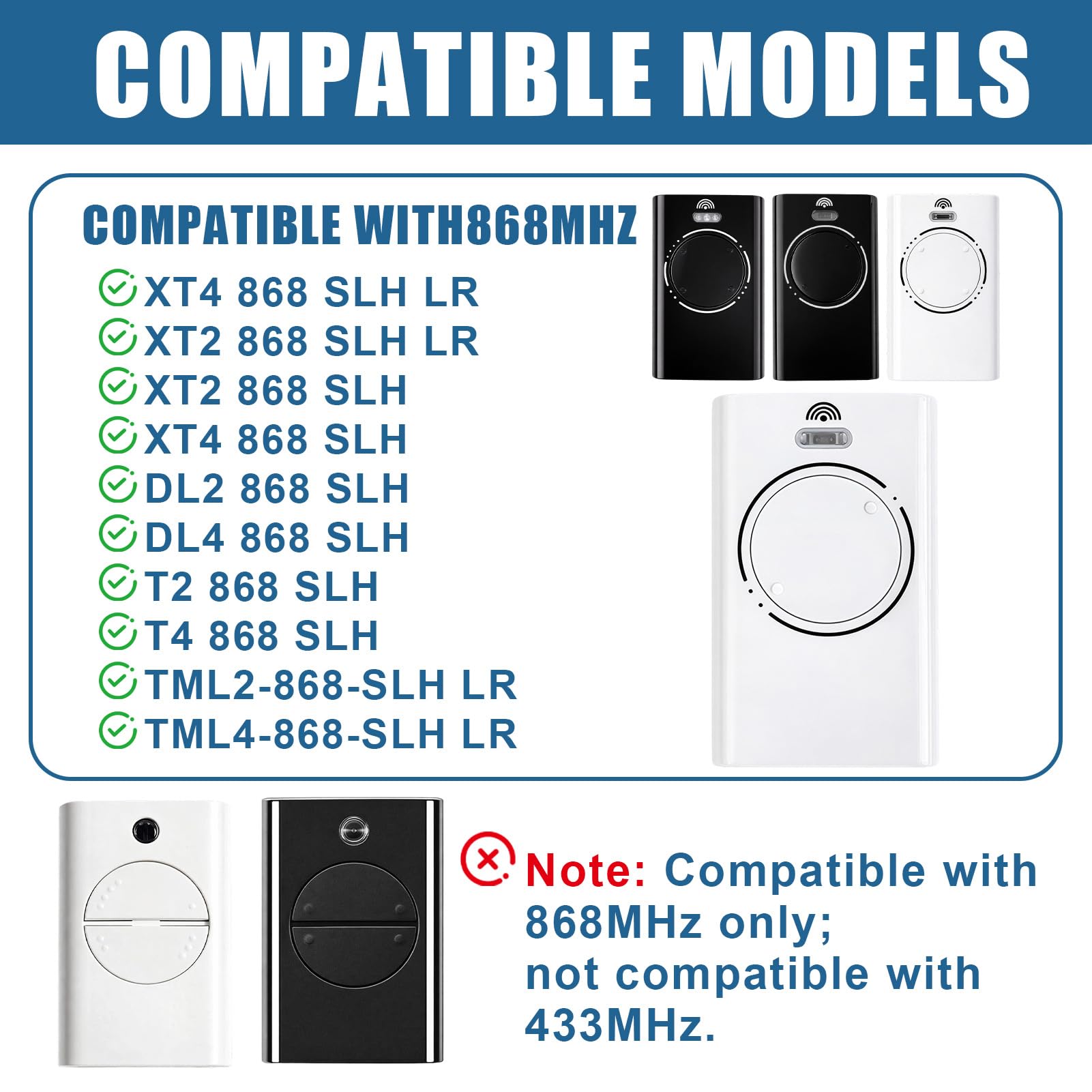 Mandos a Distancia Para Garaje Compatible Con Faac Xt2 868 Slh 2 Canales 868 Mhz Transmisor Reemplazo Para Motorización De Puerta Mando Garaje Reemplazo