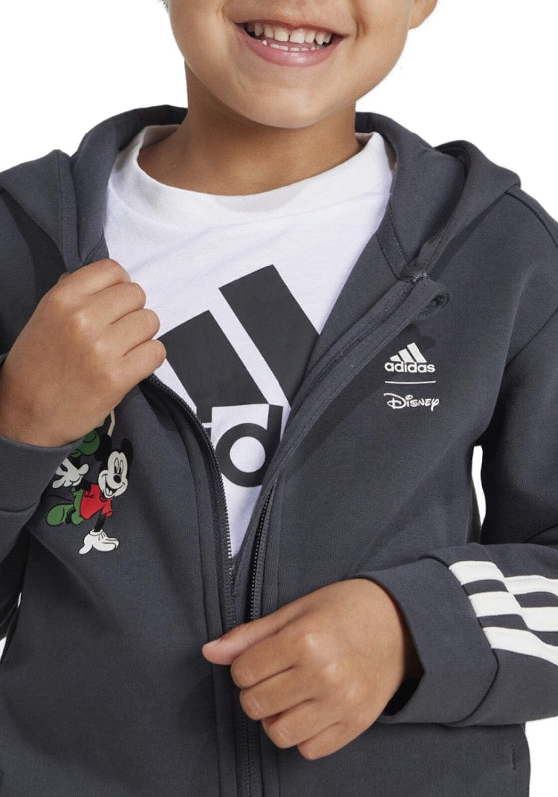 Adidas Felpa Zip Cappuc Grigio/bianco IV9621 GRIGIO/BIANCO 7-8 anni