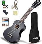 Soprano Ukulele Beginner Kit 21 Inch Ukelele w/Free Online Lesson Case Strap Tuner Strings Picks, Fast to Learn