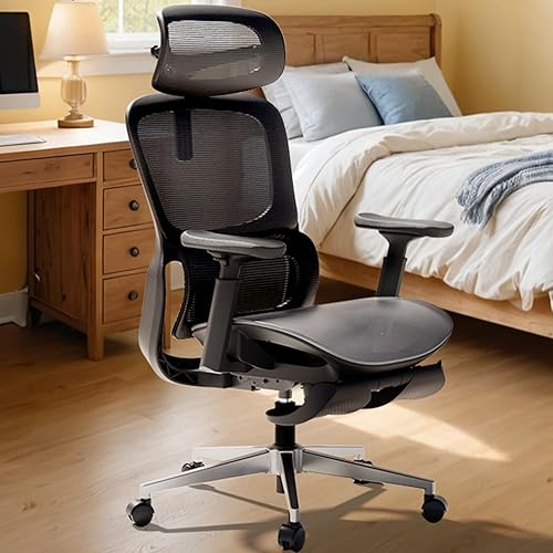 Hbada Silla de oficina ergonómica P2, silla de oficina con soporte lumbar 3D, silla ergonómica de malla con brazos de rotación 3D de 360 y