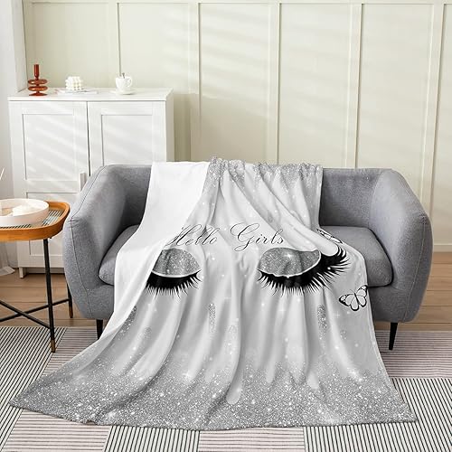 Manta de pestañas para niños y adultos, manta de franela de tinta fluida gris degradado, decoración de sofá cama, regalo para niñas, manta de forro disponible en Yaxa Peru