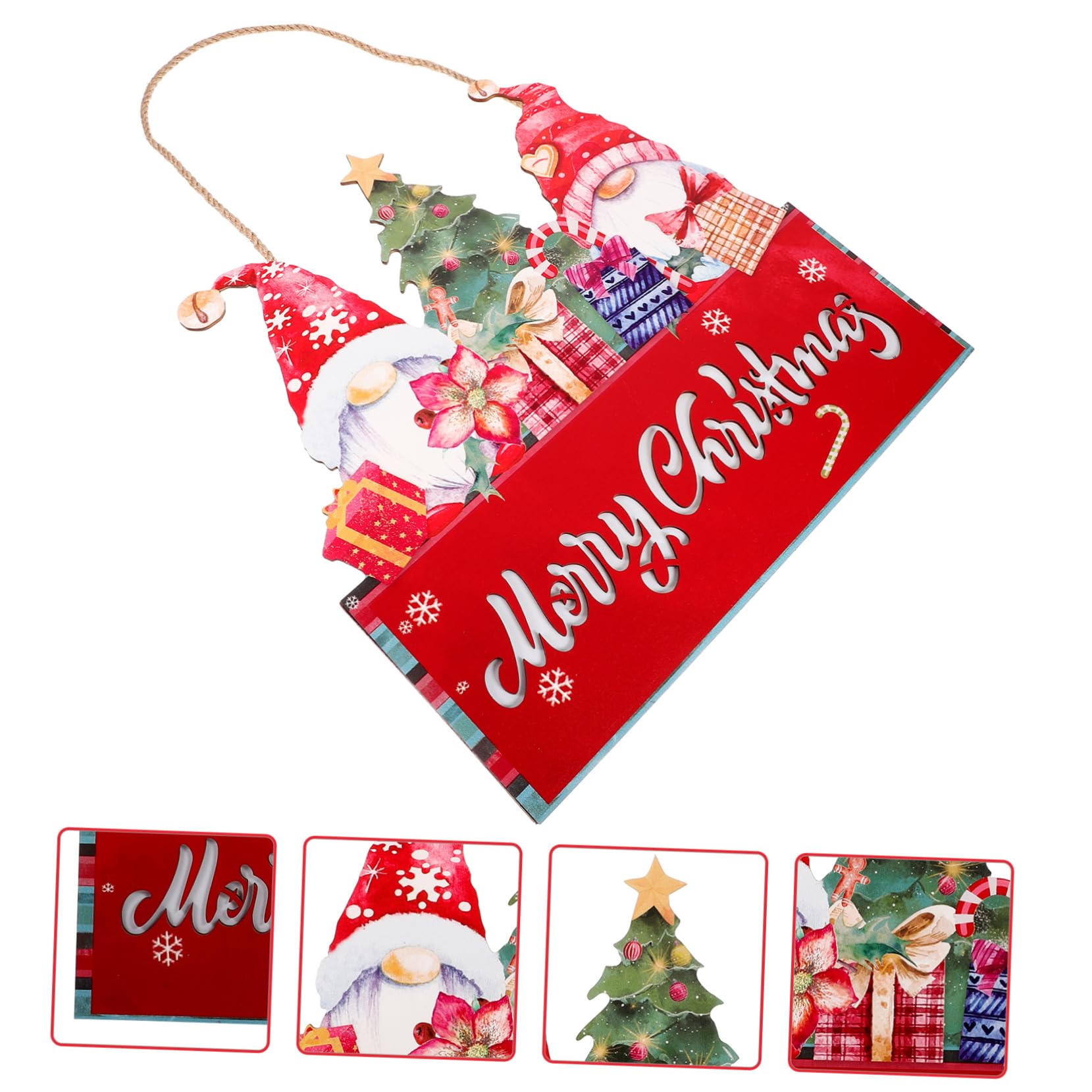 TOPBATHY Adornos de Papá Noel Letreros Navideños para Puerta de Entrada con Madera Placa Colgante de Navidad para Decoración de Pared Colgador Navideño para Puerta Festiva
