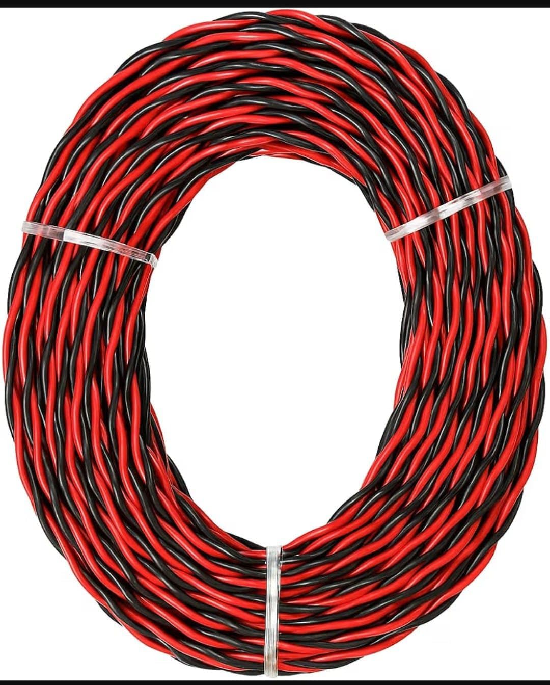 - Twisted Electrical Wire, Red and Yellow, Copper Stranded, 2 Core Cable 1bundle 100meter (white yellow, 36AMPS)