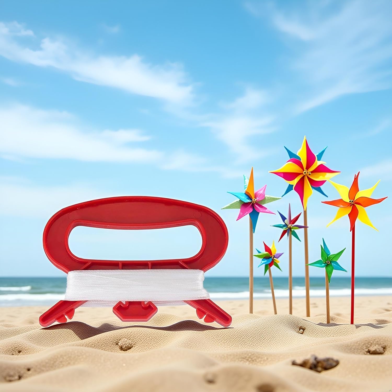 Red D Shape Winder with 100m Line String for Outdoor Sports Flying Kite,Kite Board Tool Kit Kites and Wind Spinners