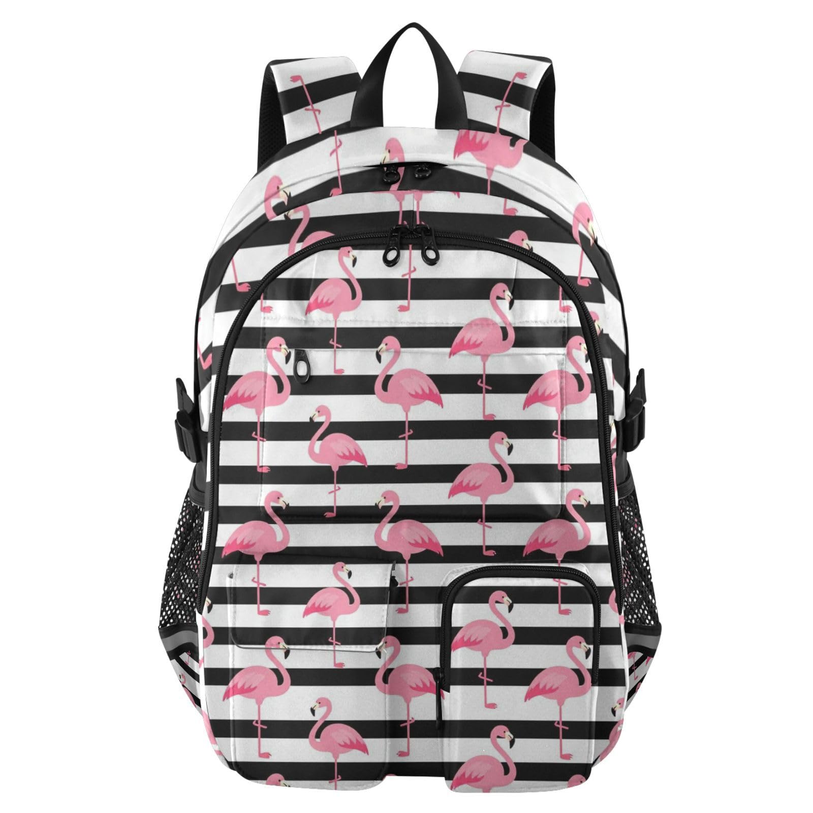 Mochila de 17.5 pulgadas con compartimento acolchado para portátil y diseño de rayas 8