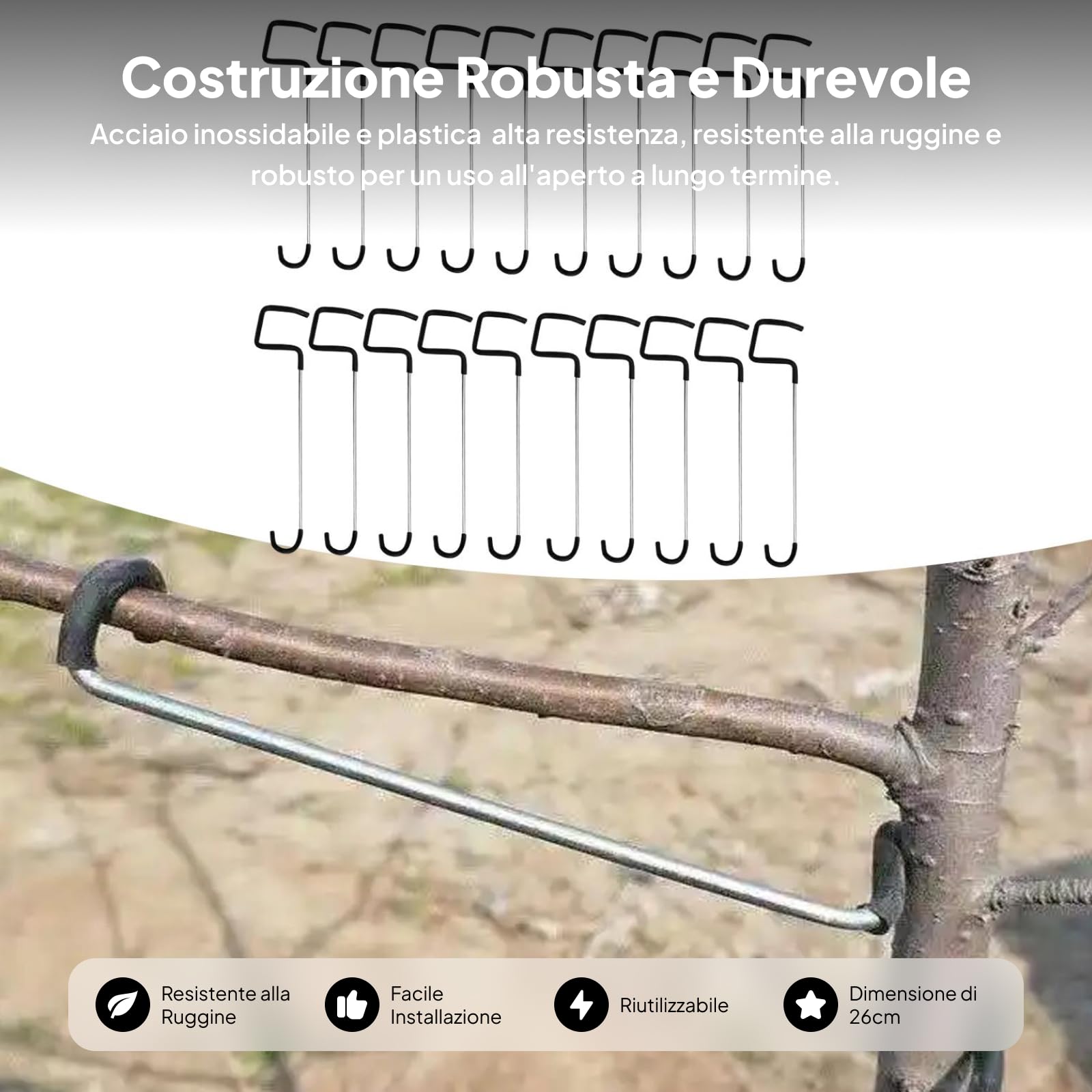 Gralara 20x Divaricatori per Rami di Alberi da frutto Attrezzi per Modellare Il Giardinaggio Modellatori per Rami di Alberi da frutto per Piante in Vaso, 26 cm