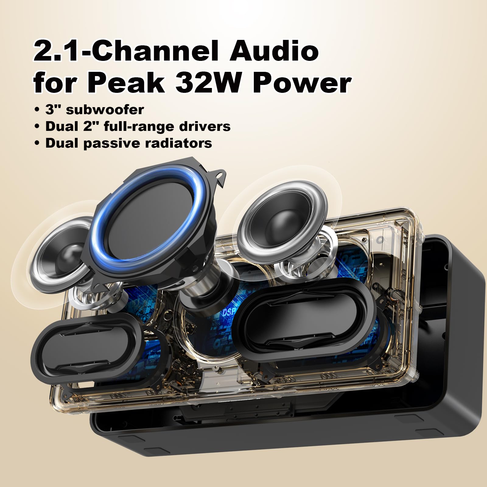 DOSS SoundBox XL Ultra Bluetoothスピーカー DOSS SoundBox XL Bluetooth Speaker with Subwoofer, 32W Loud Sound