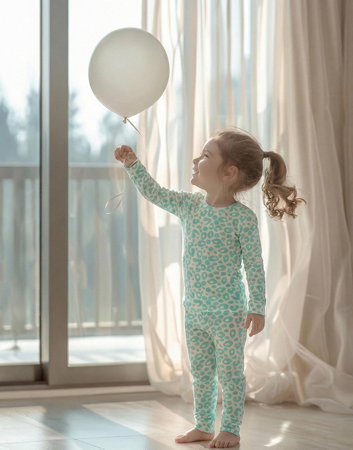 moimoln Baby Toddler Pajama Set Snug-Fit Cotton Modal Sleepwear, Leopard, Check & Solid Mix (6M-8Y, 1/2 Pack) - Image 5