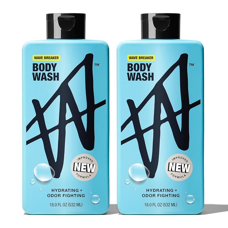 Sabonete líquido corporal masculino W By Jake Paul, fragrância Wave Breaker, pacote com 2