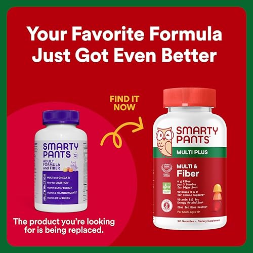Vista 2 de SmartyPants Suplemento de fibra y multivitamínico para hombres y mujeres: gomitas de fibra multivitamínica con vitamina D3, C, vitamina B12, B6