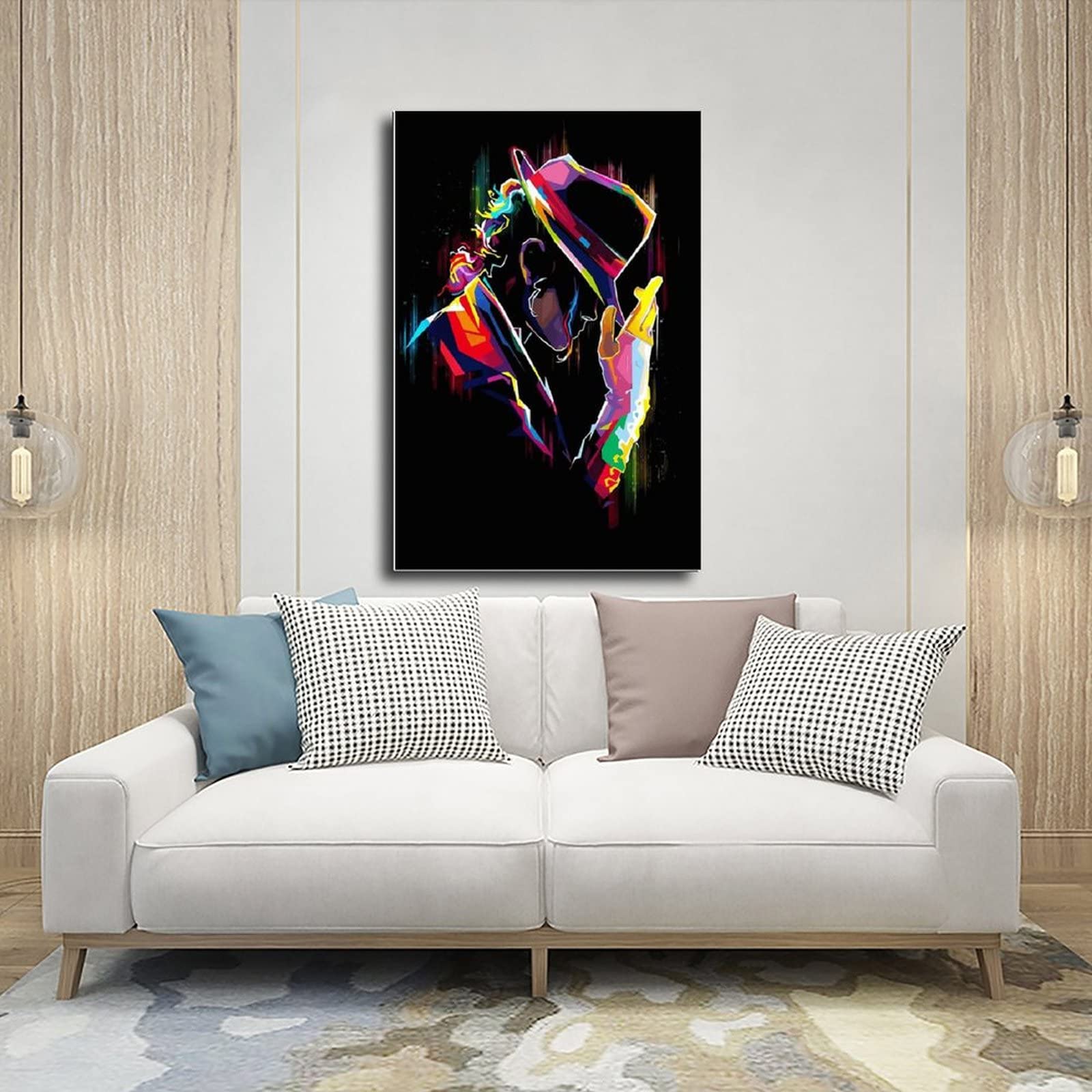Poster Toile Michael Jackson Avec Autographe - Déco Murale Salon/Chambre (30x45 Cm, Sans Cadre)