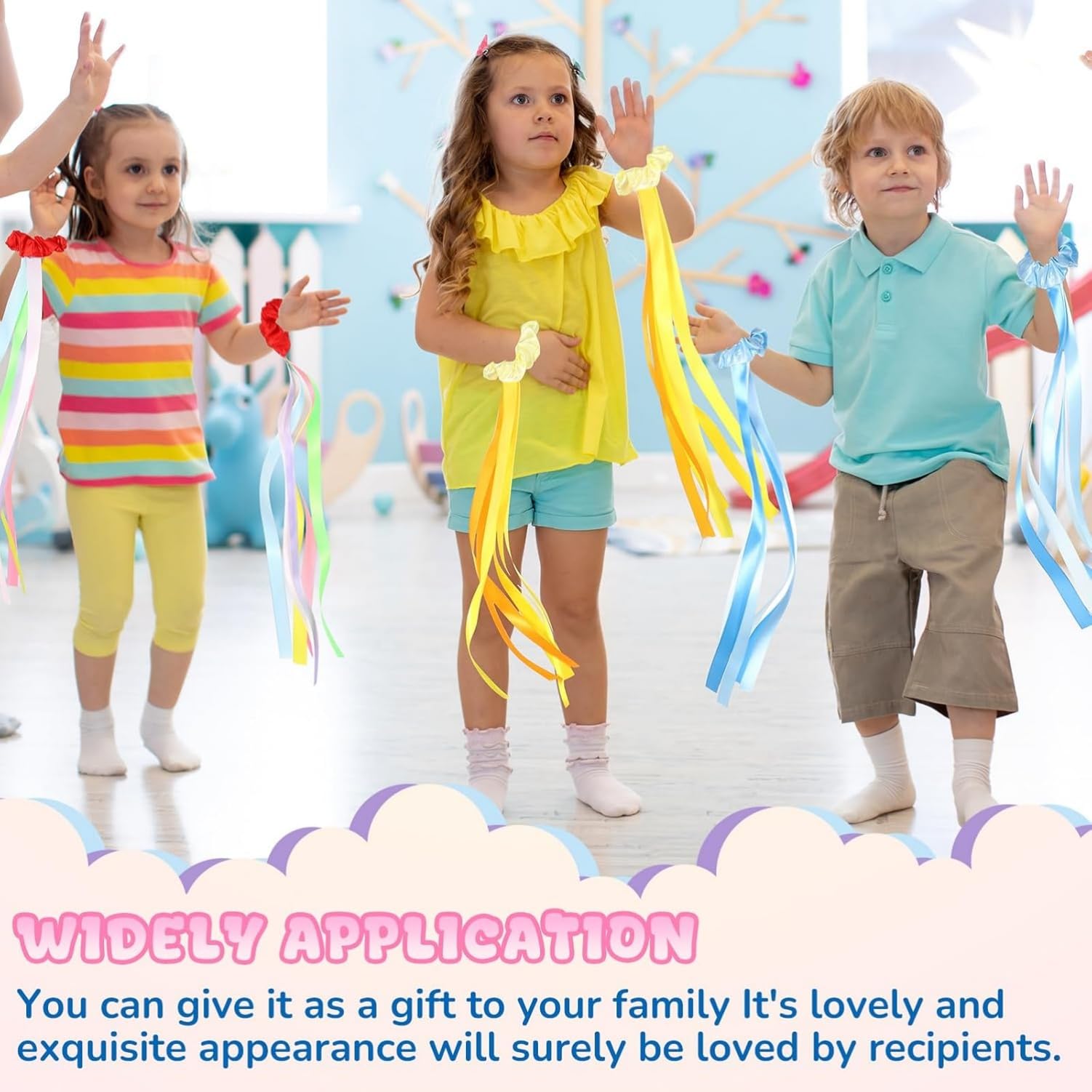 Lot de 12 bandes de danse arc-en-ciel - Bandes rythmiques pour poignet - Décoration de gymnastique pour enfants et adultes