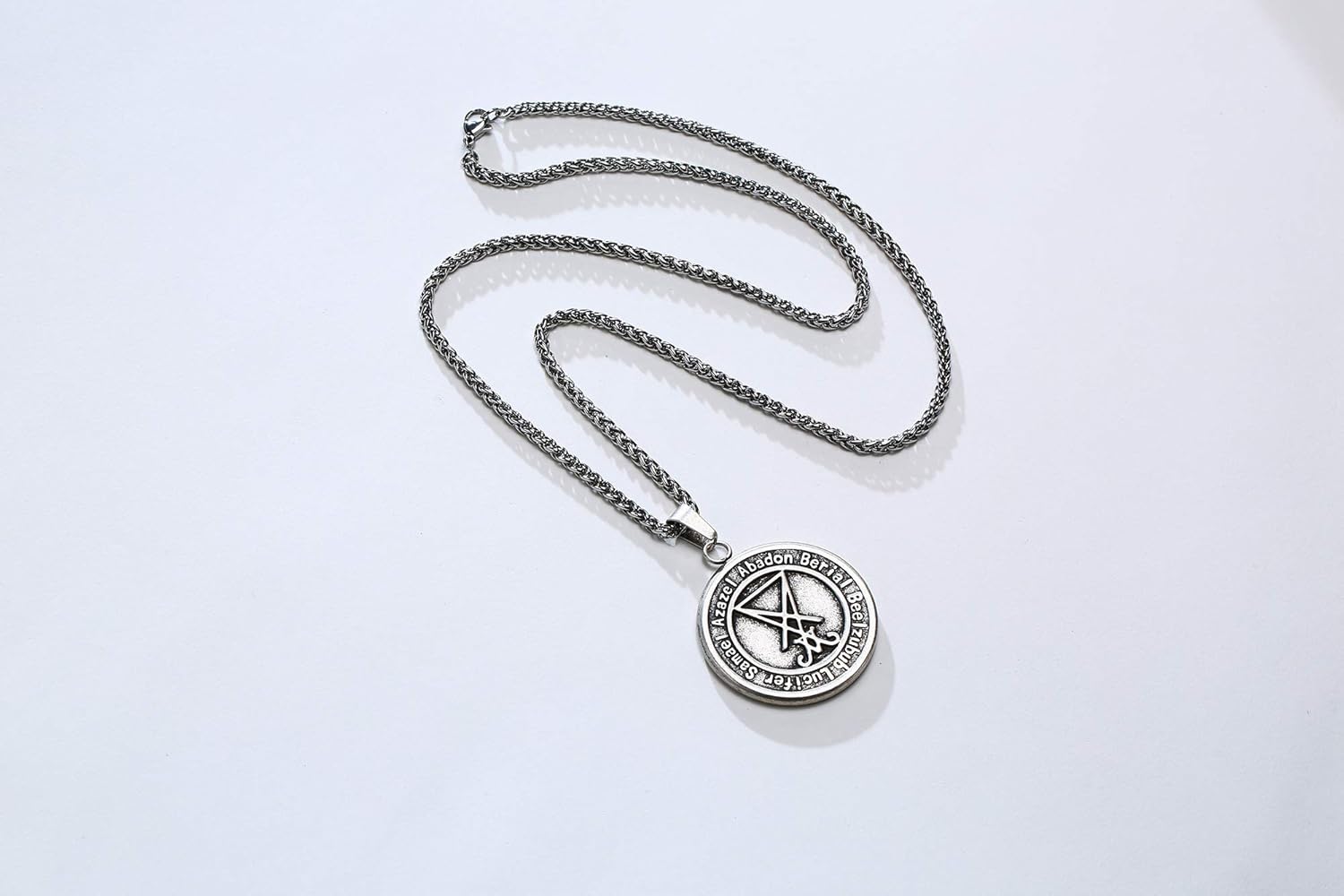 VNOX Sigil Of Lucifer - Collar Con Colgante De Acero Inoxidable Para Hombre Y Mujer