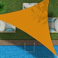 Vista 37 de Toldo triangular de bloqueo UV, toldo impermeable para jardín al aire libre para patio con kit de herrajes de acero inoxidable 304, gris, 6.5 x 6.5