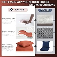 Vista 3 de Favoyard Juego de cojines de asiento para exteriores, 24 x 24 pulgadas, impermeables y resistentes a la decoloración, cojines para muebles de patio