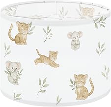 Lamp shades for Table Lamps Seamless green eucalyptus leaves cute tiger koala Watercolor white Medium Drum Lamp Shades 13''W x 10''H Replacement LampShades Spider Fitter Assembly Required 1 Pack