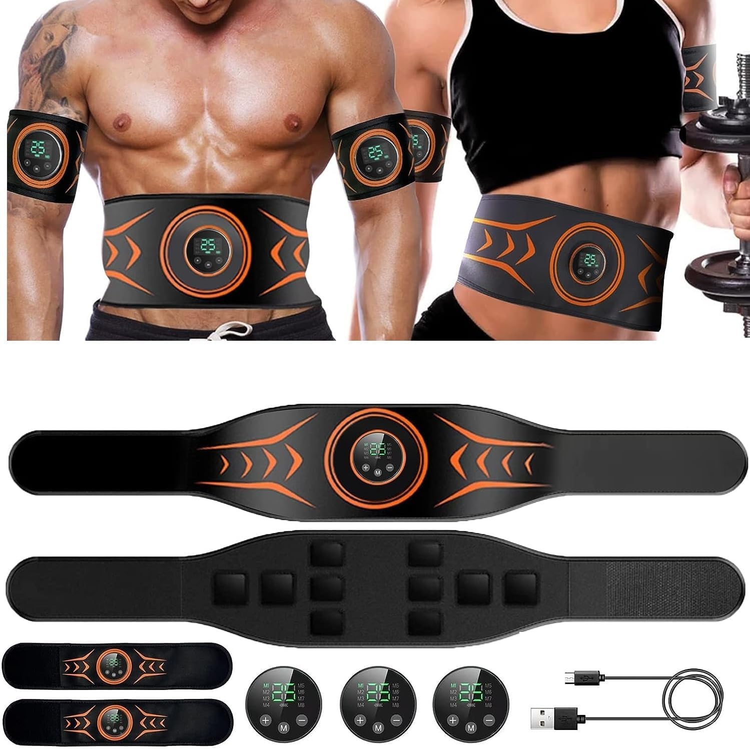 EMS Muscle Stimulator Toners Belt, Abdominal Arm Leg Toning Sport Exercise, ABS Workout Fitness