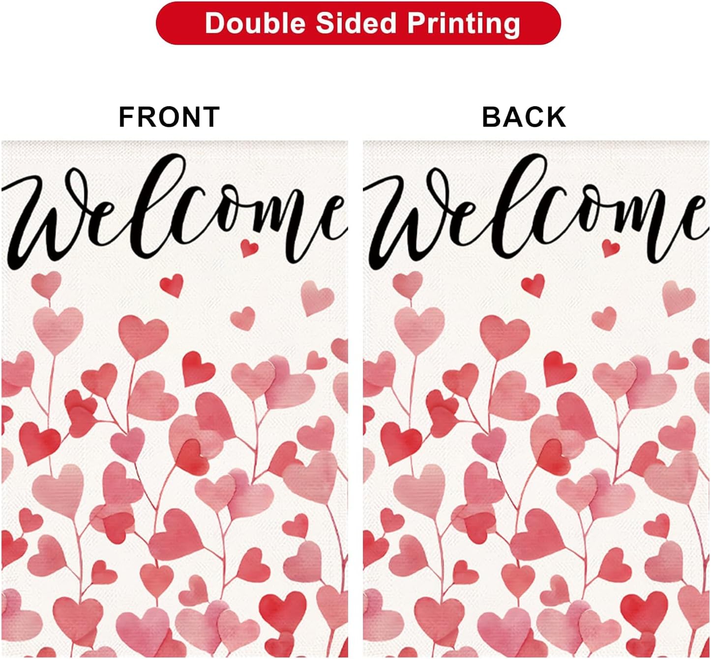 HOMFREEST Valentines Day Love Hearts Garden Flag 12x18 Inch for Outside Double Sided Welcome Valentine’s Day Yard Flag Anniversary Wedding Outdoor Decoration - Image 4