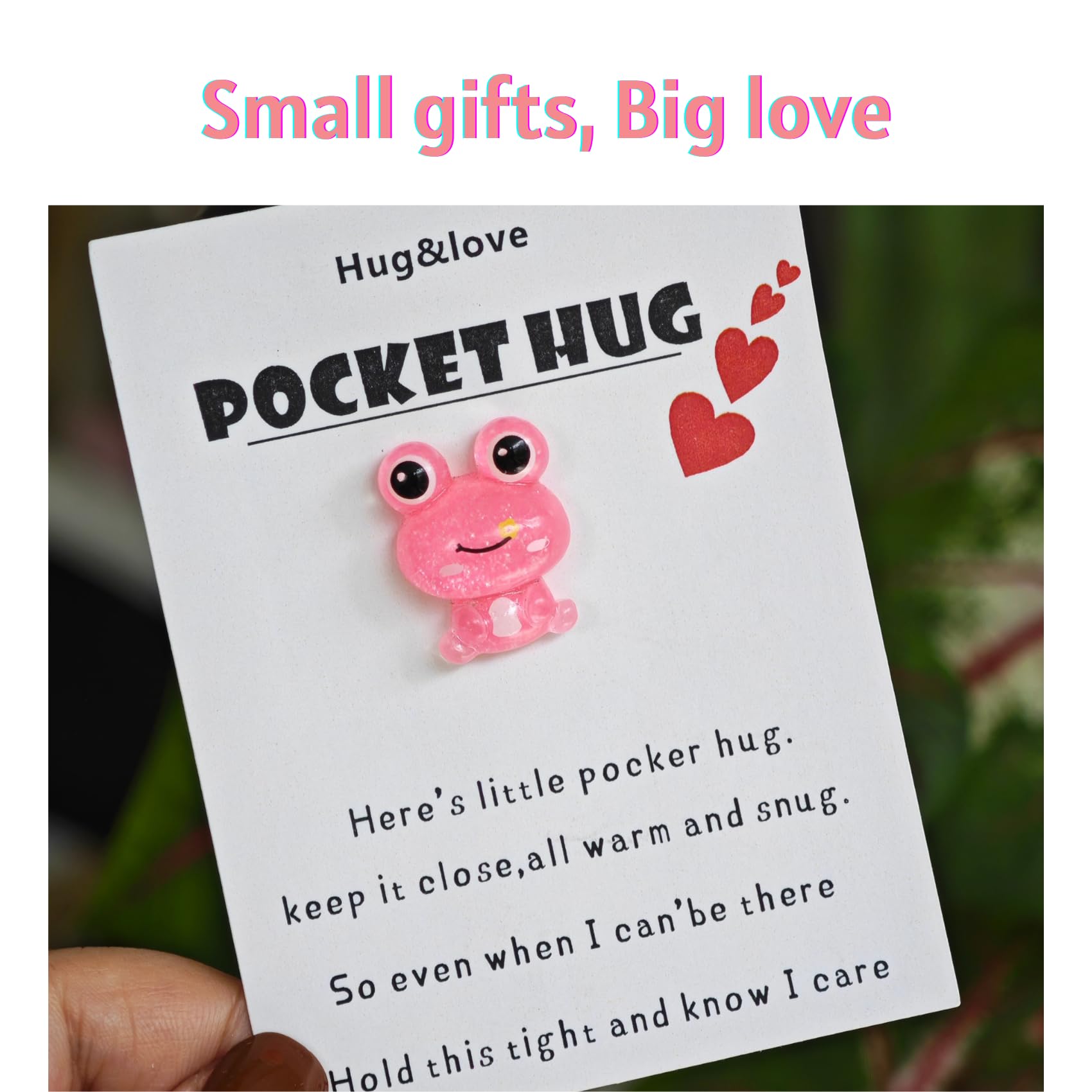 Taschenumarmung Froschfigur Mit Grußkarte - Niedliches Geschenk Für Emotionale Unterstützung