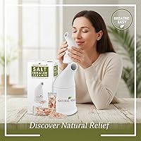 Vista 4 de Soporte respiratorio de Natural Solutions, inhalador de sal del Himalaya, color rosa