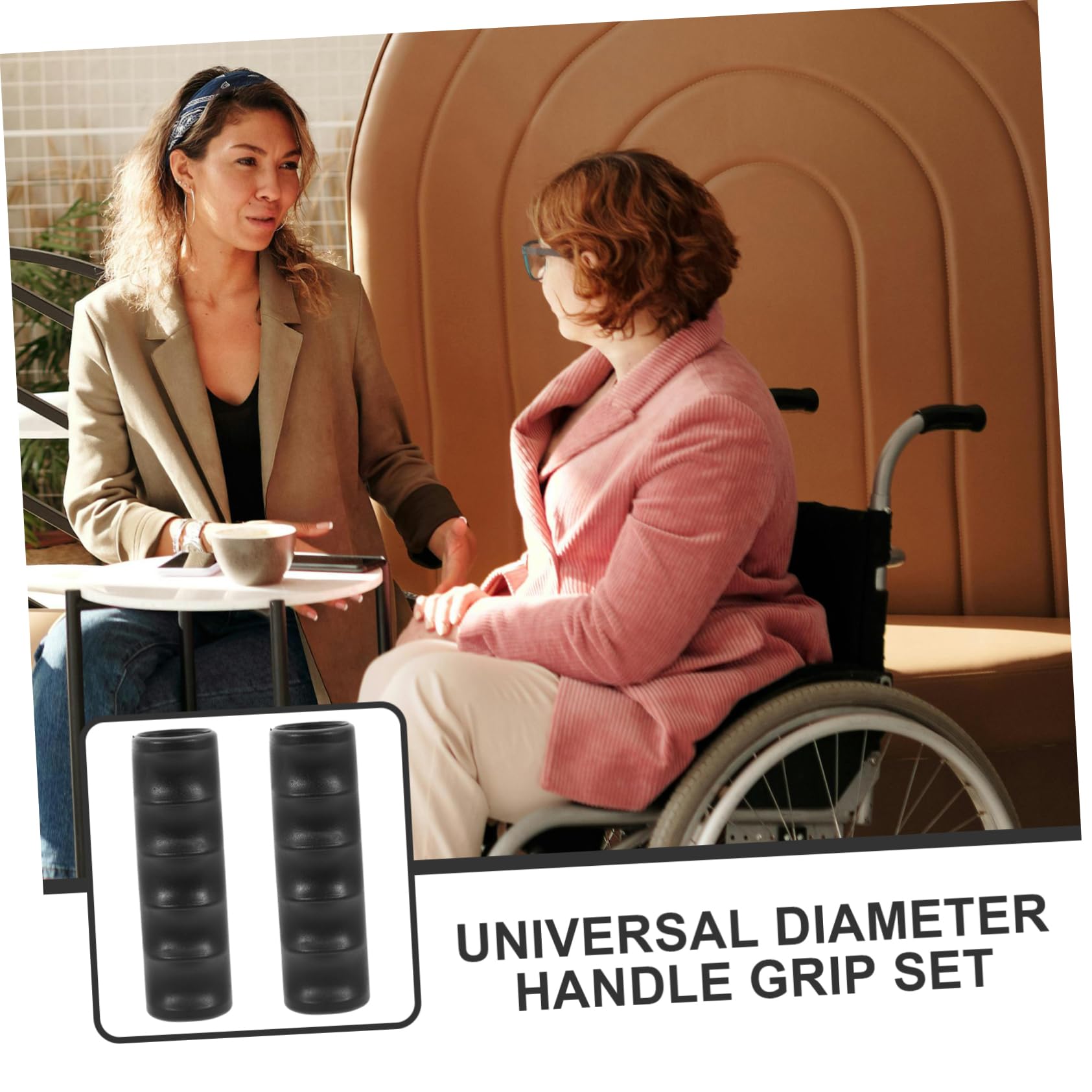 FRCOLOR 2pcs Handle Cover Wheelchair Handle Grips Universal Hand Grips Shopping Cart Covers Wheelchair Tube Grip Plastic Handle Grip Grocery Cart Grips Cart Handle Wraps Trolley Supply - Image 4