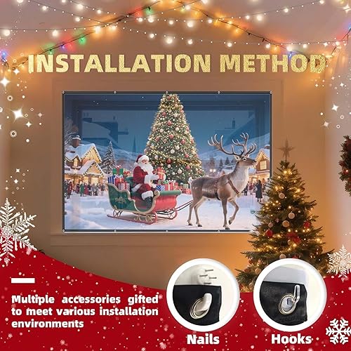 Miniatura 4 de AAJK Pantalla de proyección trasera de 120 pulgadas para Halloween, pantalla de proyector de ventana portátil, tela de proyección trasera