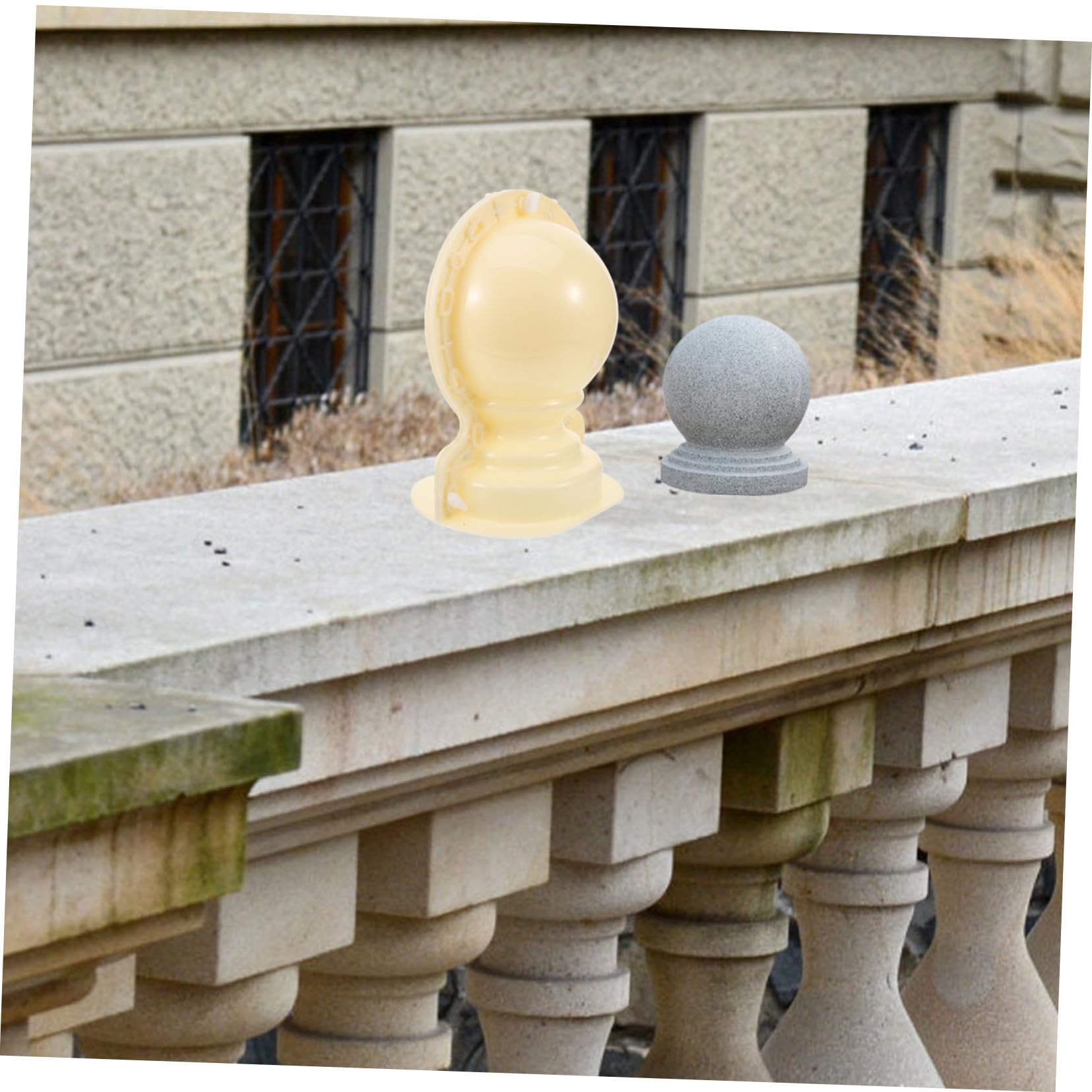 Sosoport Stampo Fai da Te per Sfera Decorativa Balustrade in Plastica Beige, Portatile e Comodo da Trasportare, per Esterni e Strade Moderne