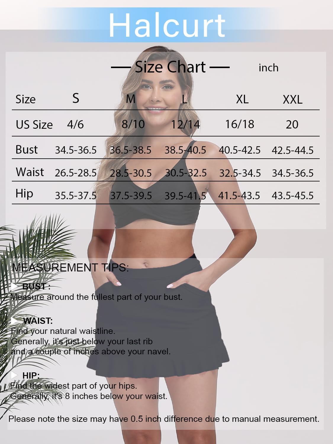 Halcurt Women's High Waisted Ruffle Swim Skirts with Short Tummy Control Ruched Bikini Swimsuit Bottoms - Image 7