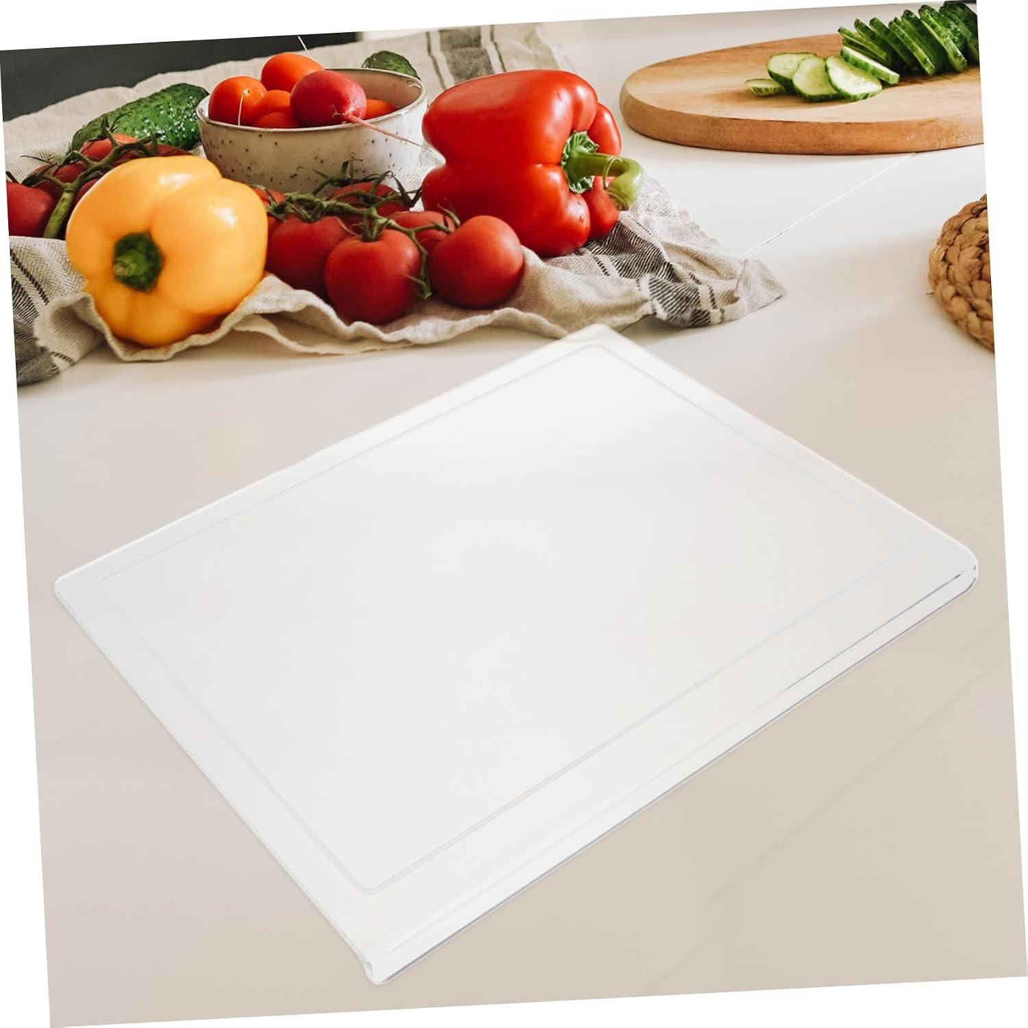 Acrylic Cutting Board Non-slip Countertop Kitchen Chopping Board 45x35cm 5mm Thick Anti-slip Surface for Fruits Vegetables and Cooked Food Preparation