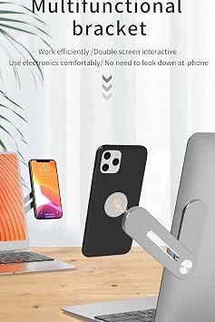 bbtech Metal Ayarlı Laptop Ve Monitör Yanı Manyetik Telefon Tutucu Stand;Silver