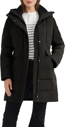 Orolay Womens Hooded Winter Down Coat Quilted Mid Length Puffer Jacket