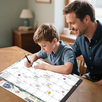 Gannyfer Desk Calendar 2026-2027, 18-Month Large Desk Calendar, Use Now Through June 2027, 22 x 17 Desktop Pad Calendar, Perfect for Your Home, School, or Office (6 Stickers Included)