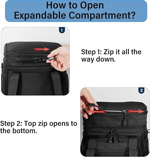 Miniatura 7 de Lonchera térmica  Lonchera táctica aislada para hombres  Cuchara grande y suave expandible para adultos, trabajo al aire libre, turnos y viajes,