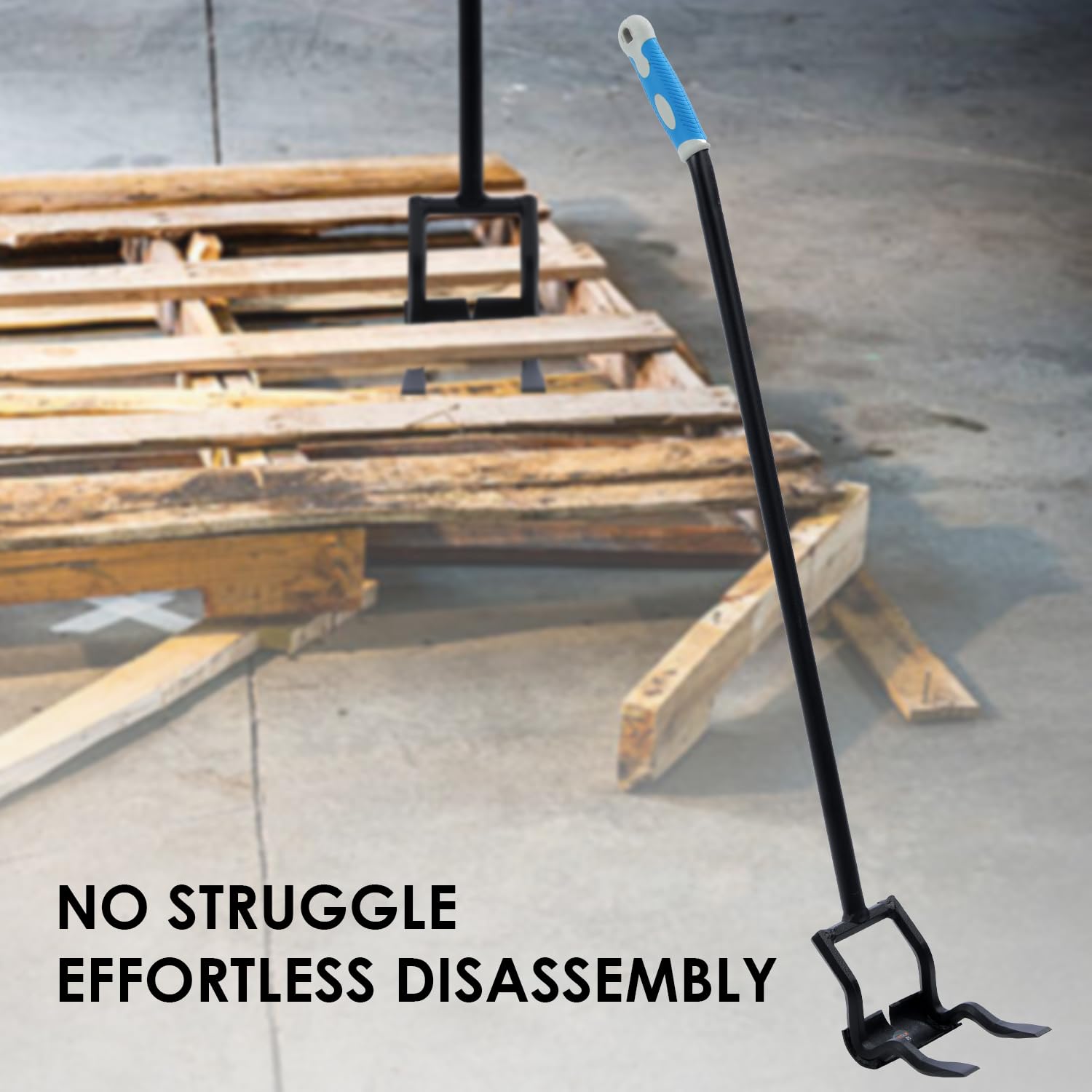 TOPWAY Pallet Buster and Deck Wrecker 43 Pulgadas Resistente para Palets de Madera y Cubiertas, Herramienta para Romper Palés con mango desmontable de 3 Secciones