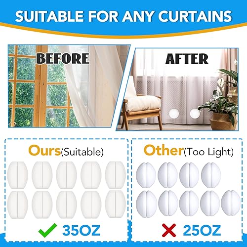 Miniatura 5 de 20 piezas de pesas para cortina de ducha, imanes de cortina de ducha resistentes envueltos de silicona, pesos de cortina pesados al aire libre,