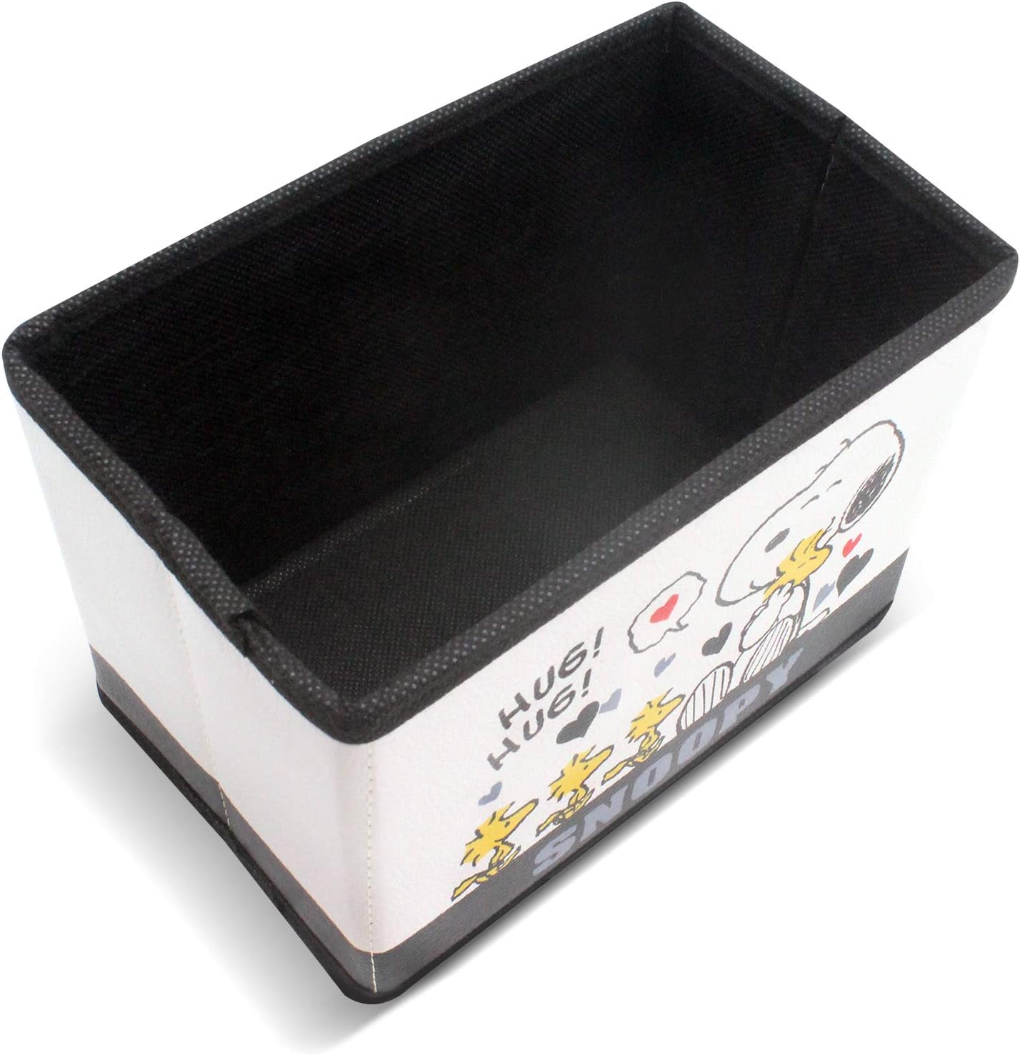 Finex 4 Pieces Set of White Dog PU Leather Collapsible Foldable Storage Organizer Box for Table Desk Office Accessories Pencil Pen Remote Contol Holder