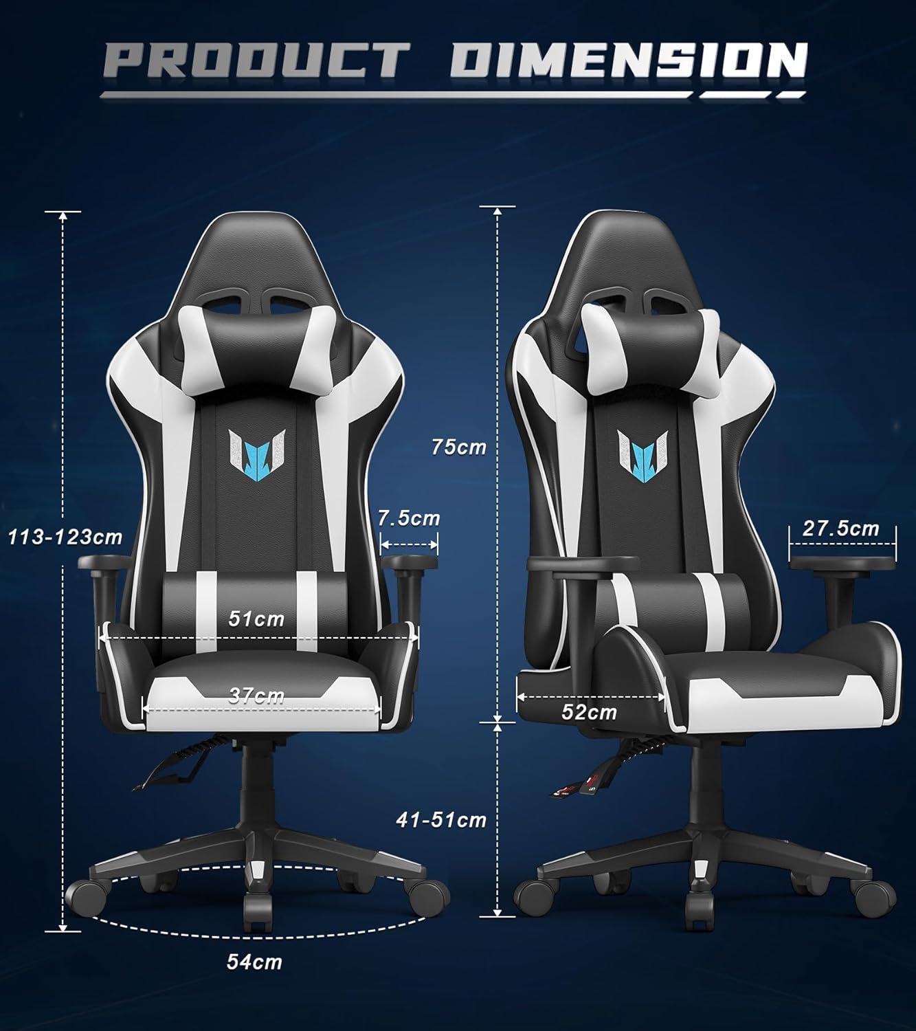 Product dimension diagram of the Bigzzia chair